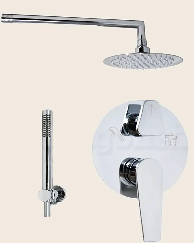 Set miscelatore doccia con soffione 20 cm slim doccetta cromo Smart Scelto Dai Clienti