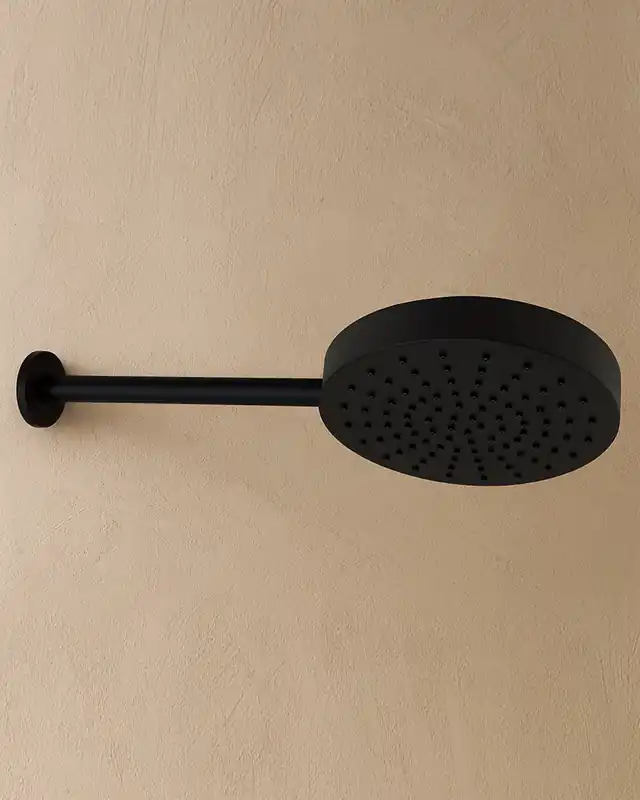 Soffione 25 cm Smart spessore 4 cm con braccio in acciaio nero opaco Vendita Finale
