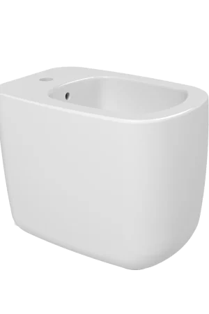 Ceramica Flaminia Monò Bidet filo muro monoforo a pavimento con troppopieno e kit fissaggio in ceramica bianco Nuova Collezione