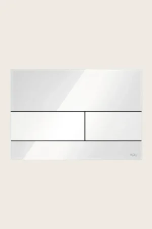 Offerta Speciale Tece TECEsquare 9240800 placca di comando wc a doppio scarico in cristallo bianco e tasti bianchi