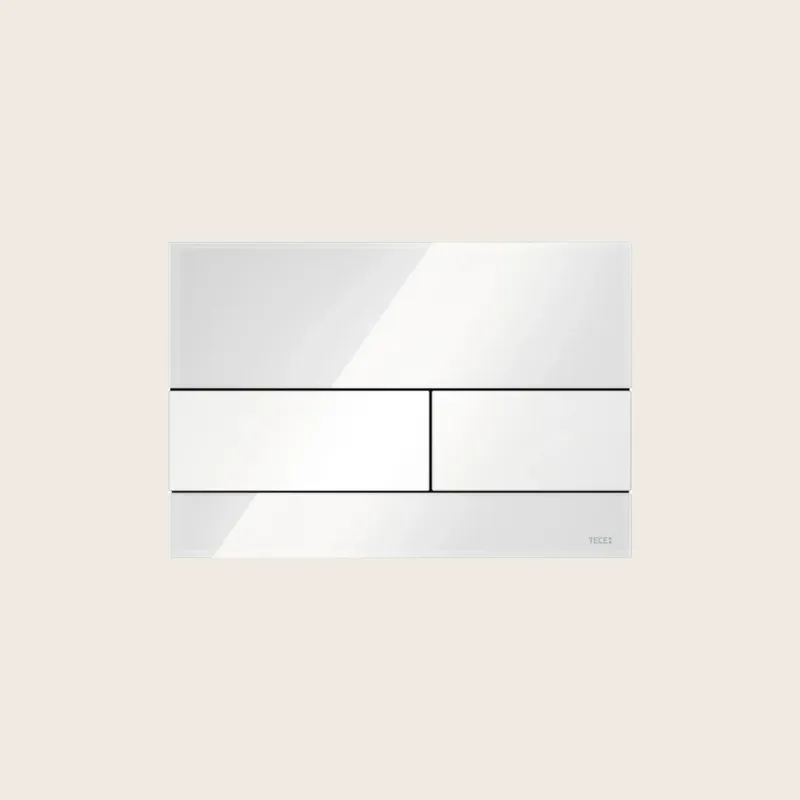 Offerta Speciale Tece TECEsquare 9240800 placca di comando wc a doppio scarico in cristallo bianco e tasti bianchi