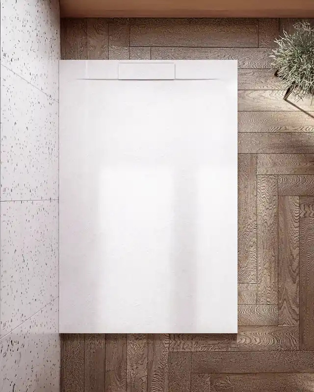 Prezzo Conveniente Piatto doccia 70x140 ultraflat in resina effetto pietra bianco Sirio