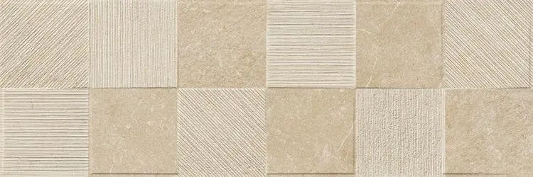 Rivestimento a decoro 30x90 sp 10 mm in pasta bianca strutturato quadro greige Ragno Eterna Prezzo Conveniente