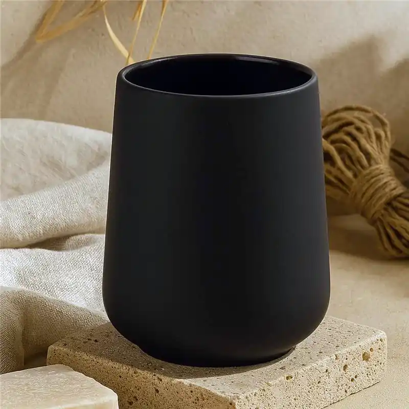 Bicchiere portaspazzolini in gres soft touch nero Zone denmark nova one Offerta Del Giorno