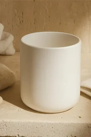 Prezzo Ridotto Bicchiere portaspazzolini in gres soft touch bianco Zone denmark Ume