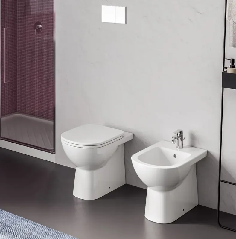 Ceramica Dolomite Gemma 2 Coppia Sanitari Filo Muro Wc Bidet Bianco Lucido Quantità Limitata