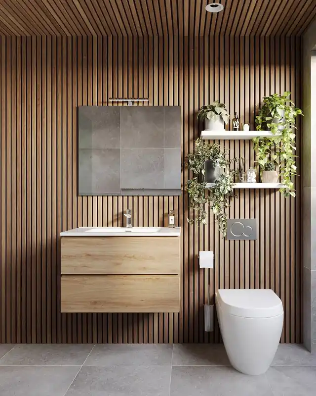 Promozione Mobile bagno 100x47 quercia con lavabo specchio e lampada Atene