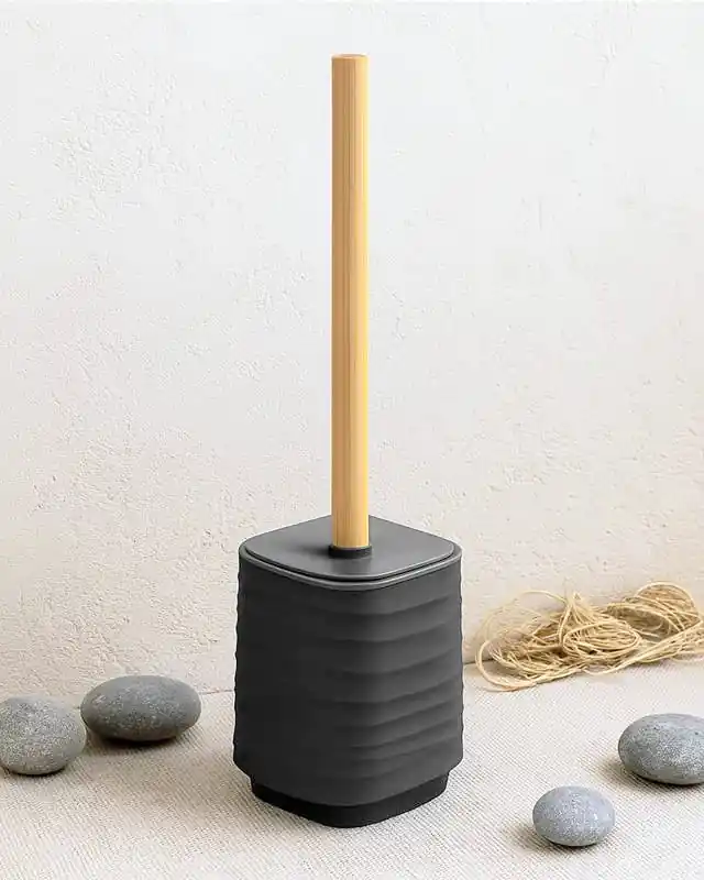 Portascopino in plastica ABS e bamboo grigio Alabama Saldi