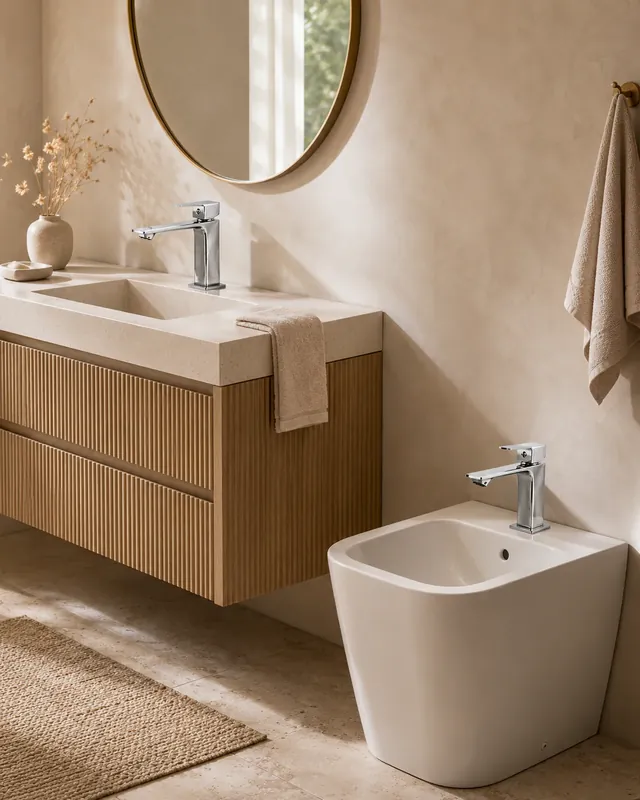 Coppia rubinetti lavabo e bidet cromo Ten Promo Stagionale