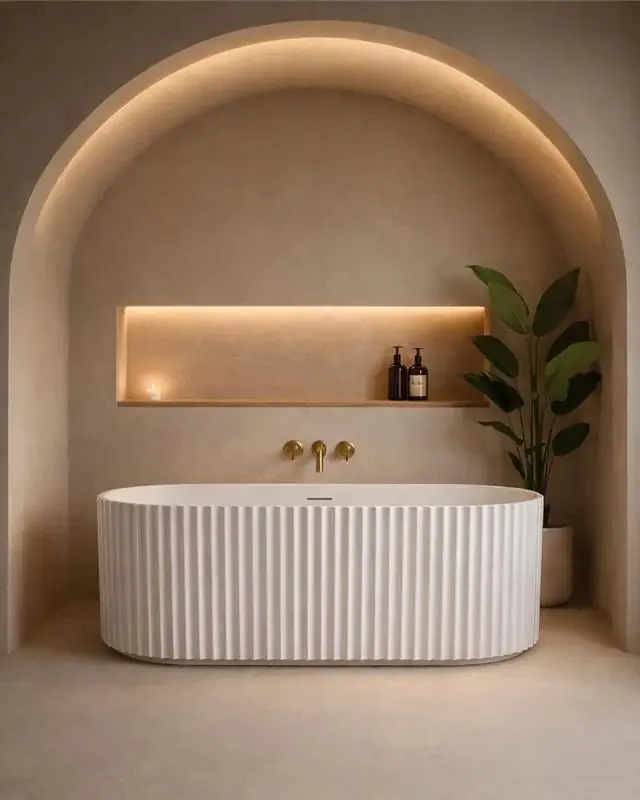 Vasca 170x80 Jeorgia freestanding in acrilico cannettato bianco opaco Offerta Limitata