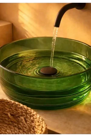 Acquista Ora Lavabo 40 cm ciotola da appoggio Ischia in resina verde