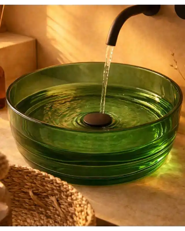 Acquista Ora Lavabo 40 cm ciotola da appoggio Ischia in resina verde