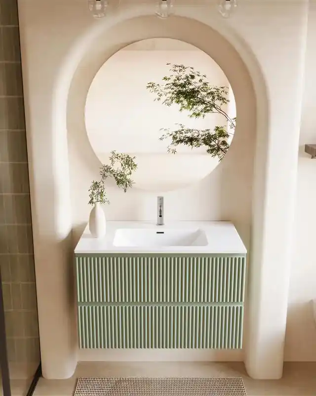 Ultime Pezzi Mobile bagno cannettato 80x46 salvia opaco lavabo ceramica Teramo
