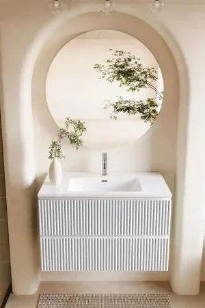 A Buon Prezzo Mobile bagno 100x46 bianco opaco cannettato lavabo ceramica Teramo