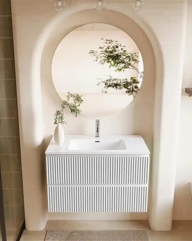A Buon Prezzo Mobile bagno 100x46 bianco opaco cannettato lavabo ceramica Teramo