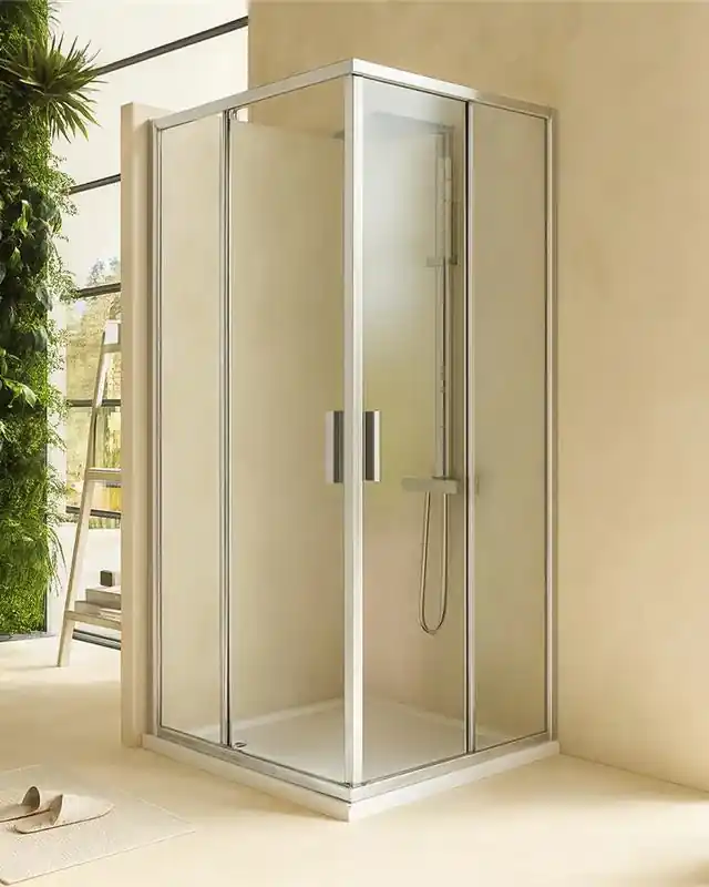 Box doccia 80x100 Rio doppio scorrevole vetro 6 mm trasparente H 195 cromo Promozione