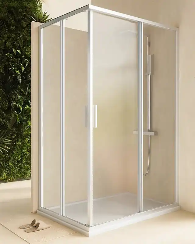 Box doccia 80x120 Rio doppio scorrevole vetro 6 mm trasparente H 195 cromo Occasione Imperdibile