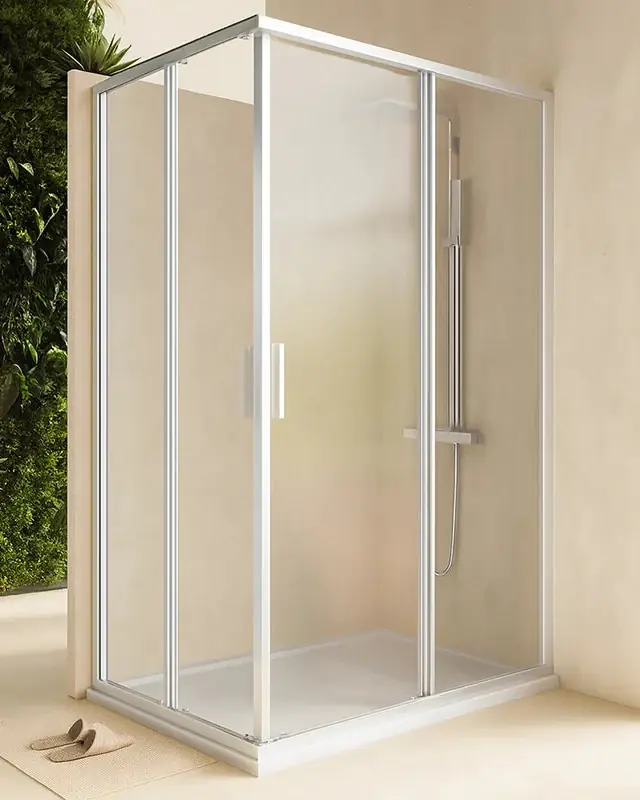 Acquista Ora Box doccia 90x120 Rio doppio scorrevole vetro 6 mm trasparente H 195 cromo