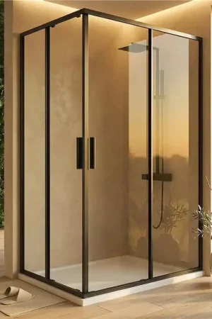 A Buon Prezzo Box doccia 70x120 Rio doppio scorrevole vetro 6 mm trasparente H 195 nero