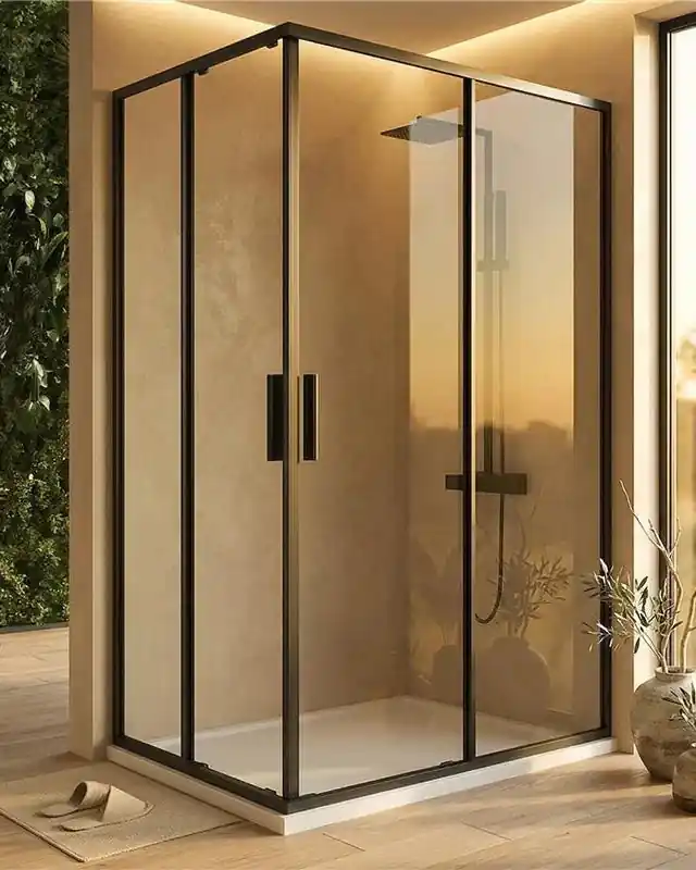A Buon Prezzo Box doccia 70x120 Rio doppio scorrevole vetro 6 mm trasparente H 195 nero