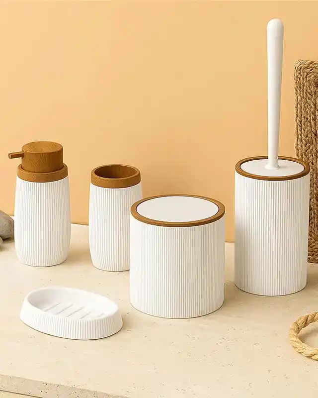 Set accessori bagno bianco 5pz London Acquista Ora