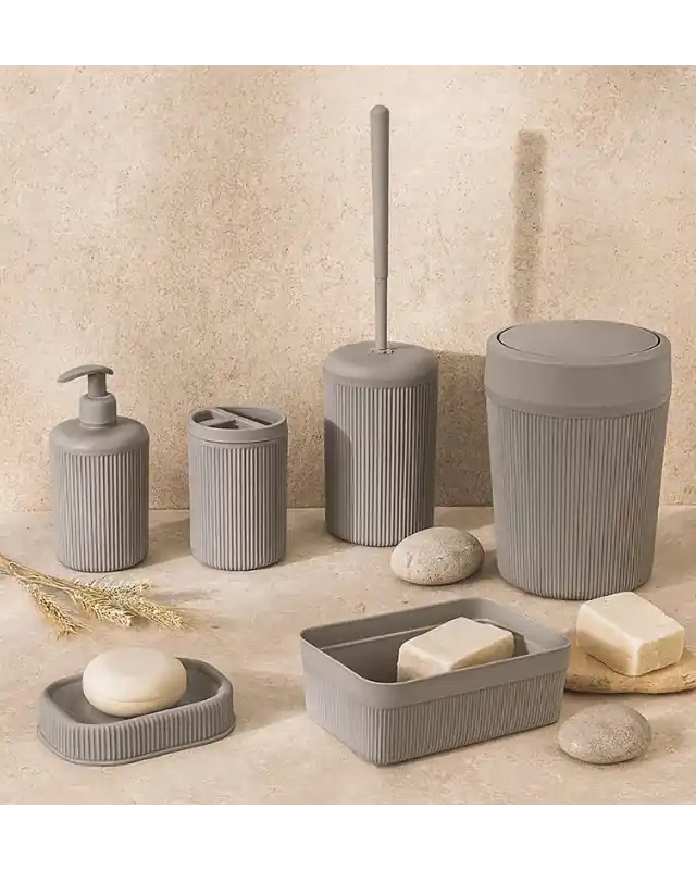 Prezzo Conveniente Set accessori bagno grigio 6pz Colorado