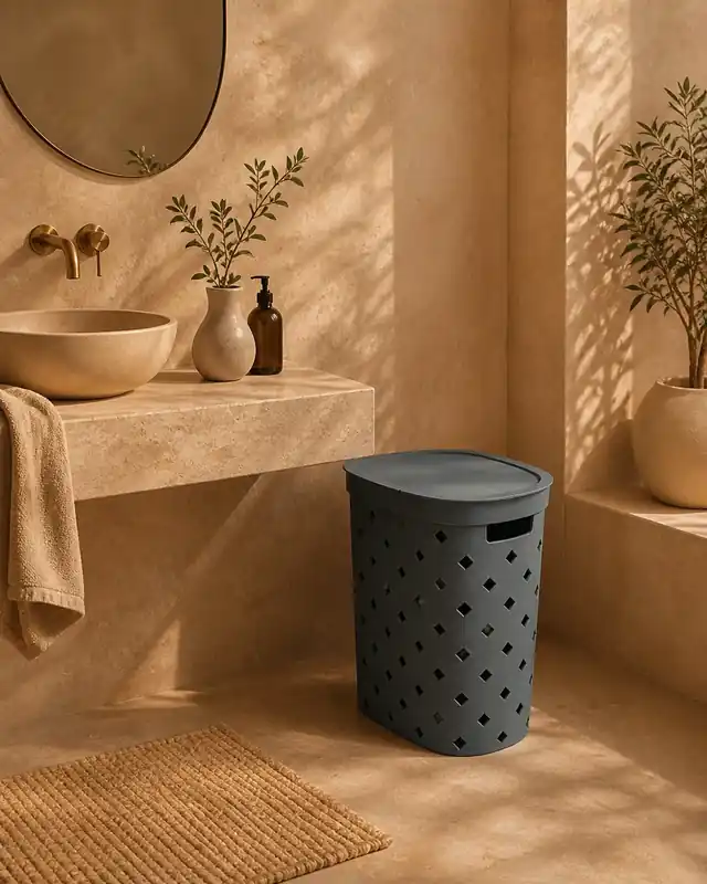 Cesto portabiancheria in plastica carta da zucchero Fiber Popolare