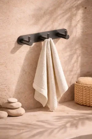 Appendino bagno triplo grigio metallico Minimal Offerta