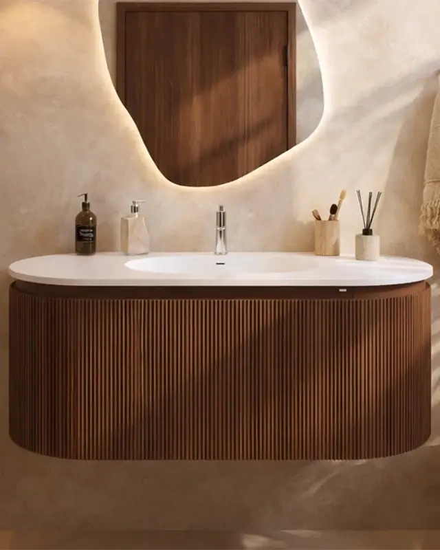 Vendita Finale Mobile bagno 120x50 Siviglia cannettato quercia scuro lavabo opaco