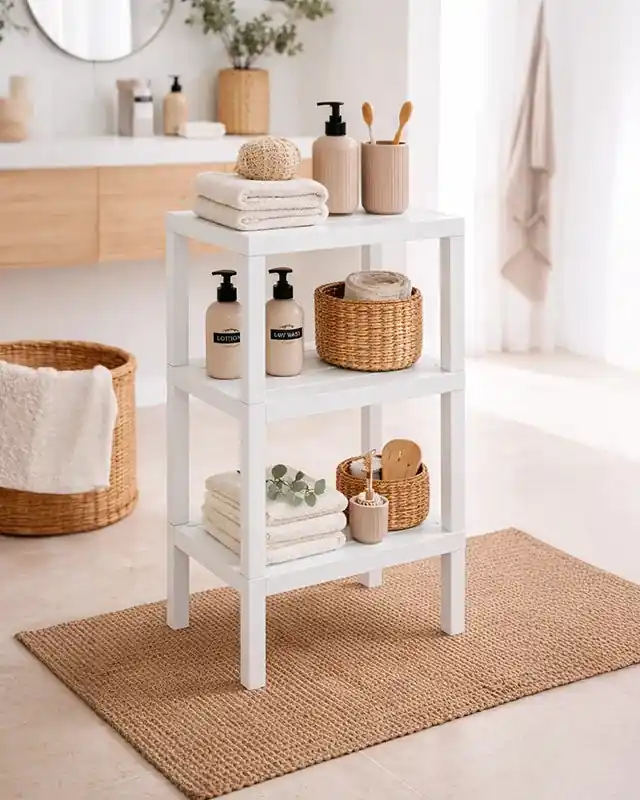 Scaffale 38x29x73 tre piani bianco Offerta Lampo