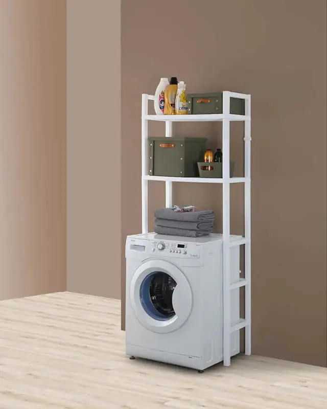 Più Venduto Scaffale 69x34 per lavatrice due ripiani bianco Woody