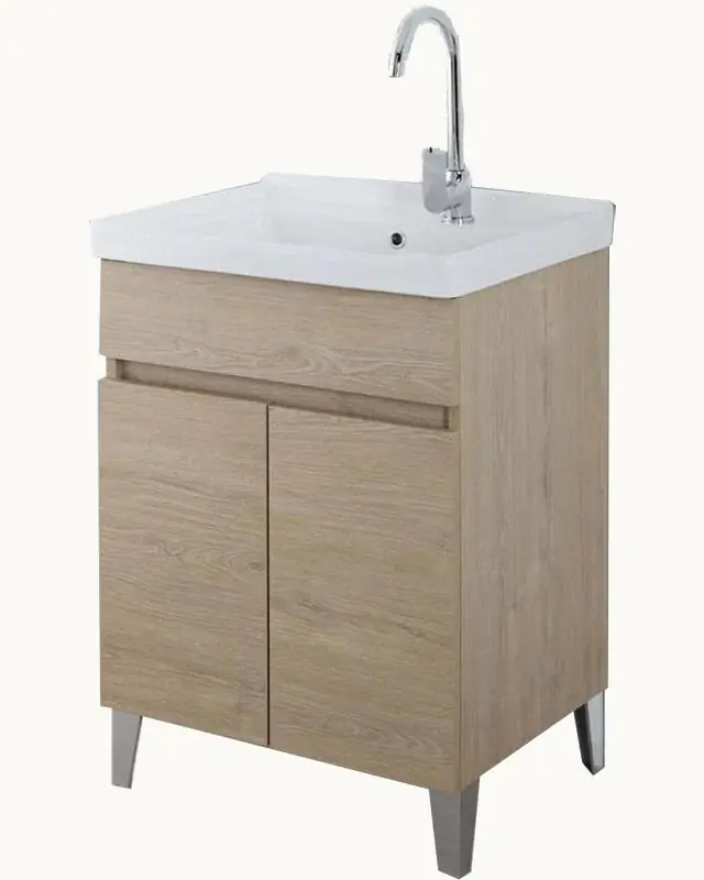 Mobile lavatoio 60x47 rovere con vasca in ceramica Compra Online