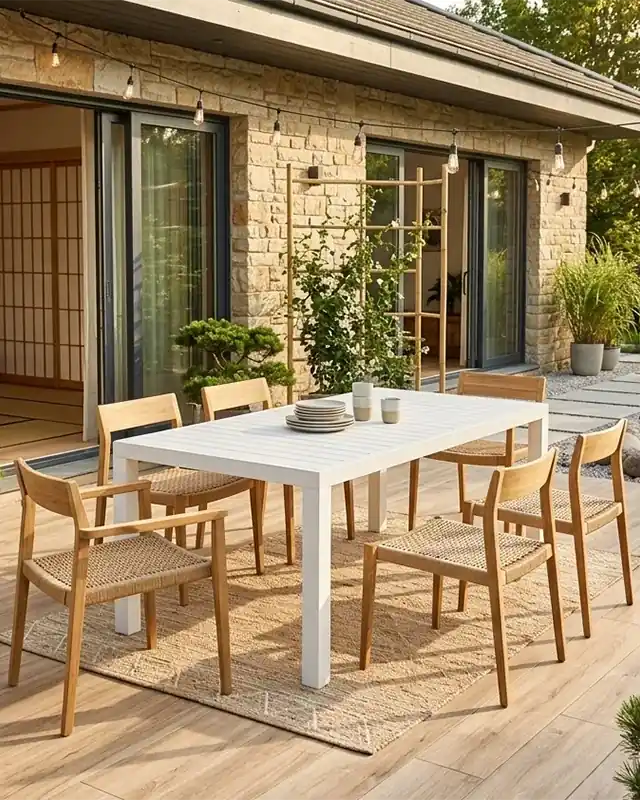 Reso Gratuito Tavolo da Giardino 160x100 allungabile in alluminio bianco Modus