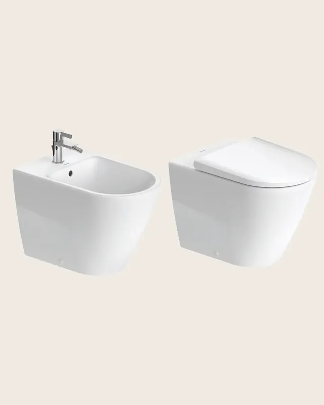 Duravit D-NEO Coppia sanitari a pavimento filo muro senza brida bianco opaco Super Prezzo
