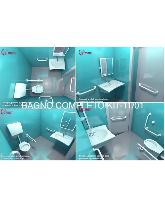 Prezzo Scontato Kit bagno a norma disabili 11 pz KIT-11/01