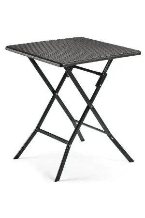 Tavolino da Giardino Pieghevole Simil al Rattan Pagamento Sicuro
