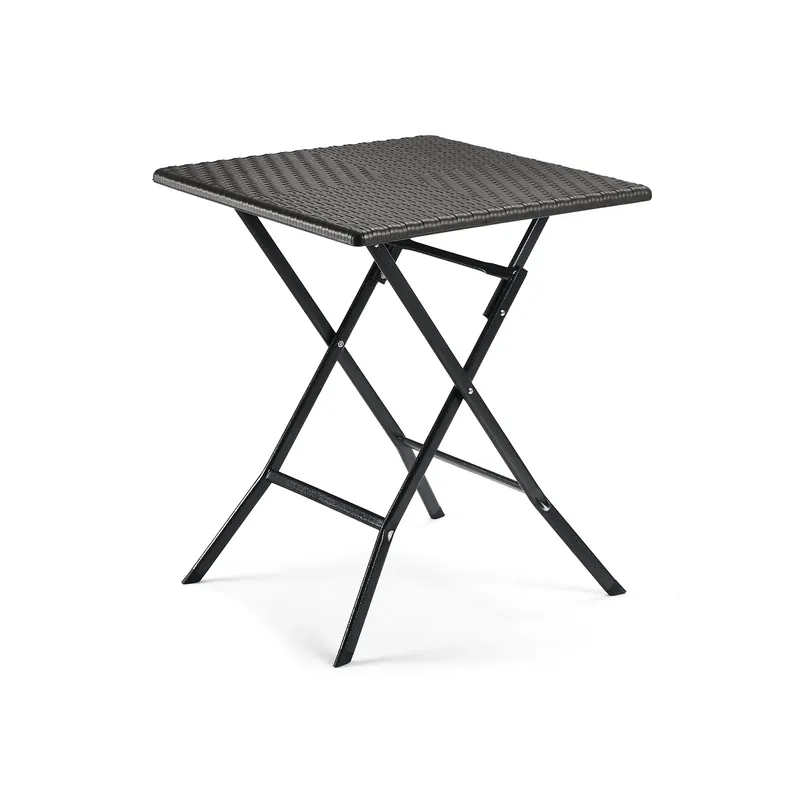 Tavolino da Giardino Pieghevole Simil al Rattan Pagamento Sicuro
