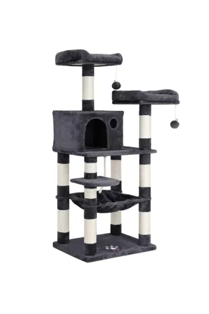 Albero per Gatti con Pali Graffiatoi Posatoi Grotta Amaca Pompon Offerta Lampo
