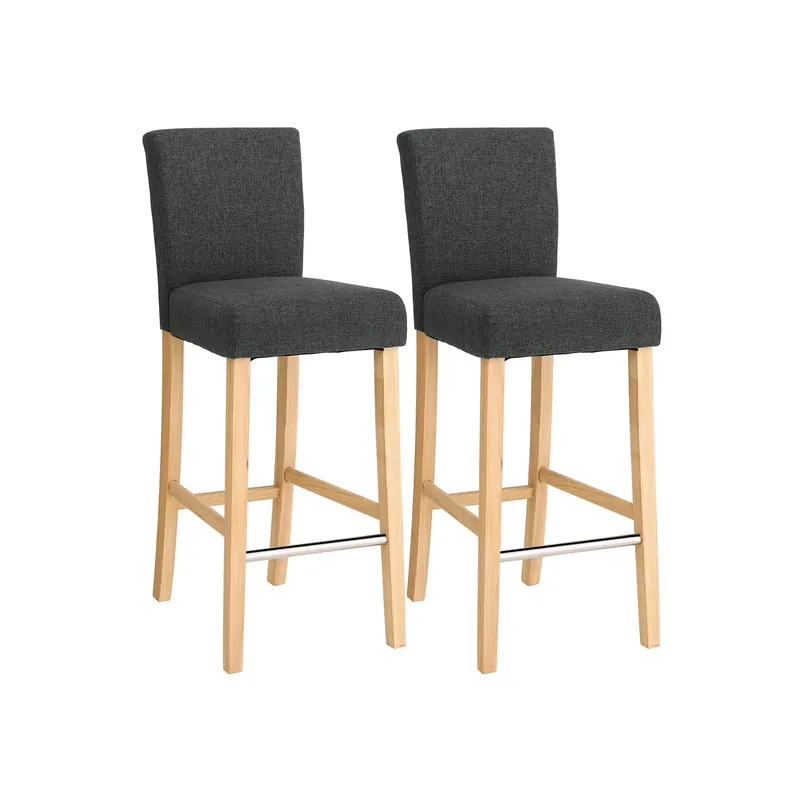 Set di 2 Sgabelli da Bar Imbottiti con Schienale Offerta