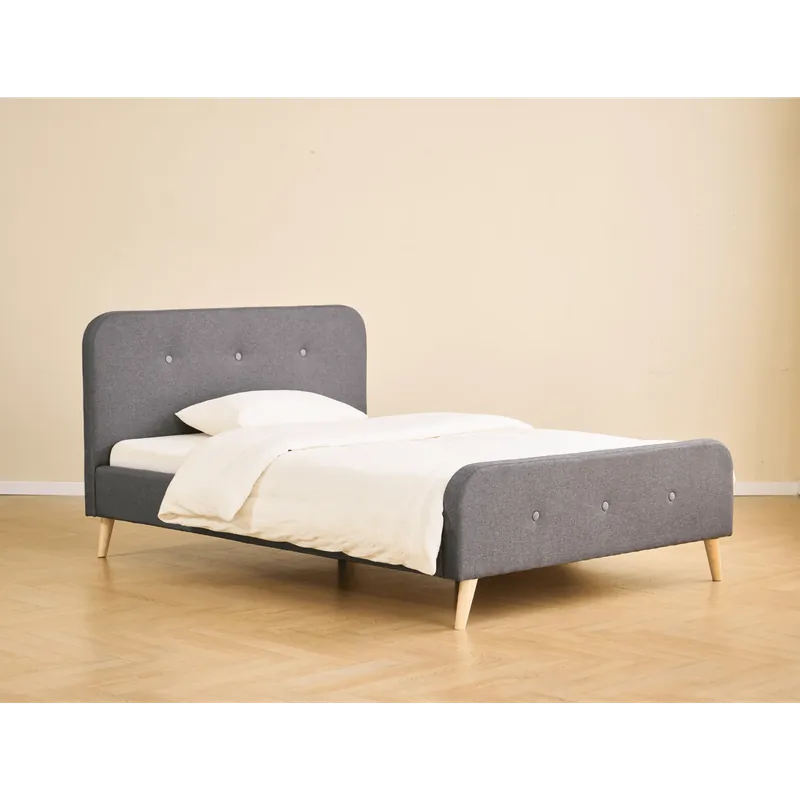 Professionale Letto cristiano grigio 140x200 cm con doghe e materassi inclusi