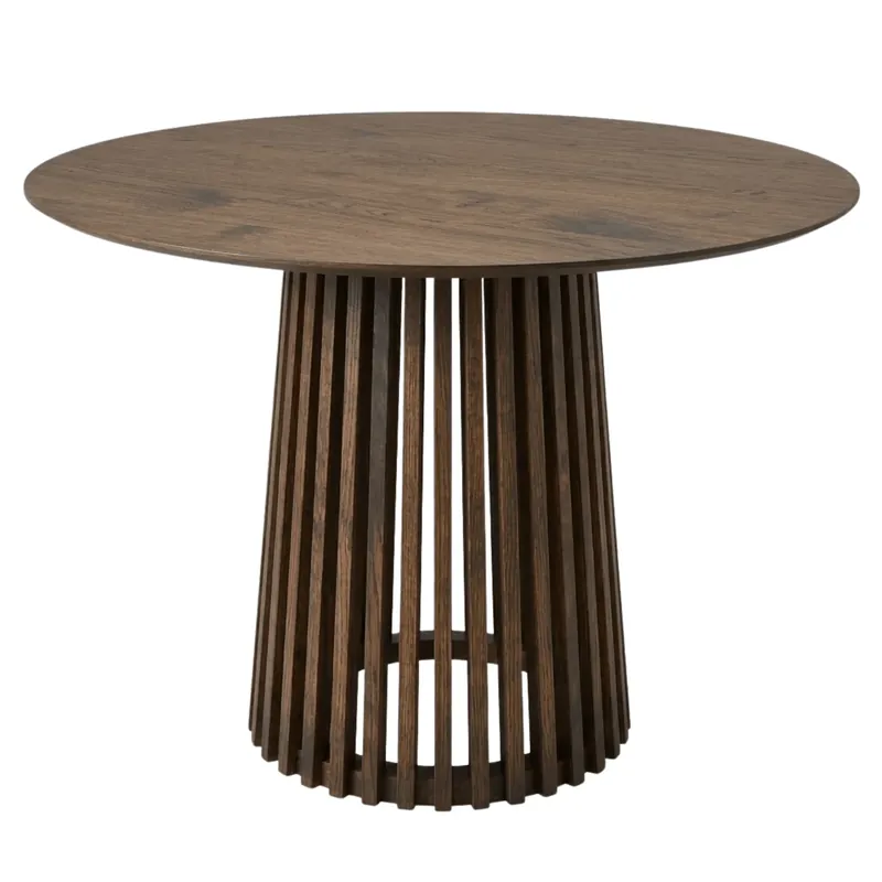 Direttamente Dal Produttore Tavolo da pranzo rotondo Harris in rovere fumé - Ø88 cm