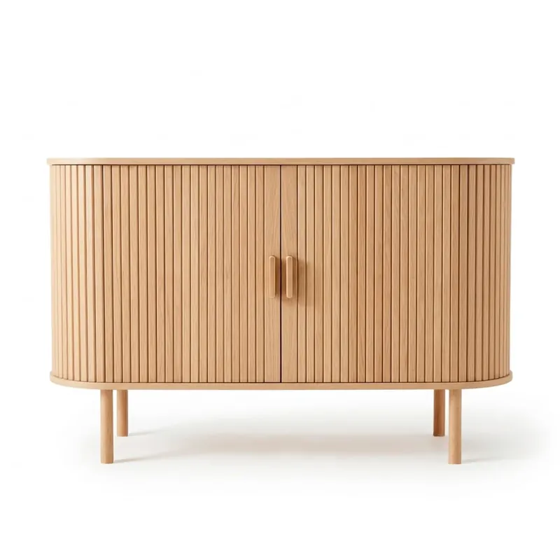 Economico Penelope credenza con ante tamburate in rovere - 120x40x78 cm