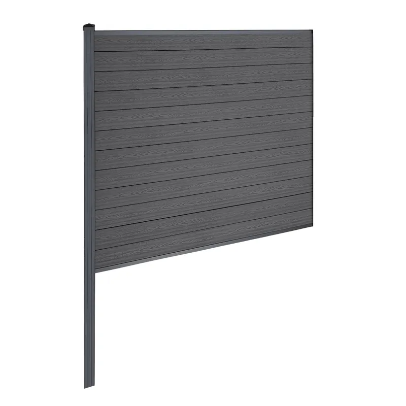 Finley recinzione in WPC modulo intermedio - A 180 x L 185 cm - Grigio antracite/nero Ultime Pezzi
