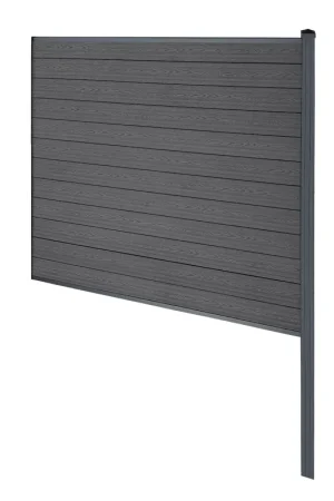 Ultime Pezzi Finley recinzione in WPC modulo terminale - A 180 x L 185 cm - Grigio antracite/nero