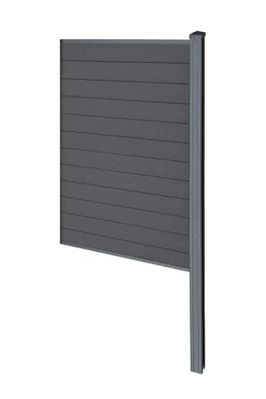 Spedizione Espresso Finley recinzione in WPC modulo terminale - A 180 x L 95 cm - Grigio antracite/nero