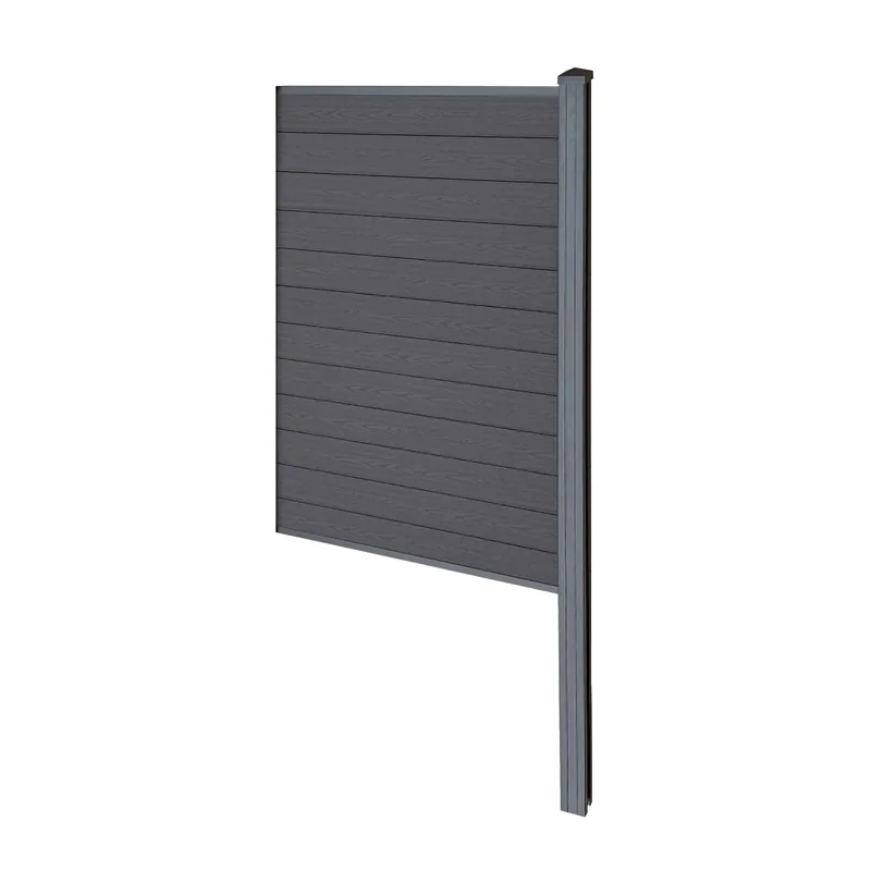 Spedizione Espresso Finley recinzione in WPC modulo terminale - A 180 x L 95 cm - Grigio antracite/nero
