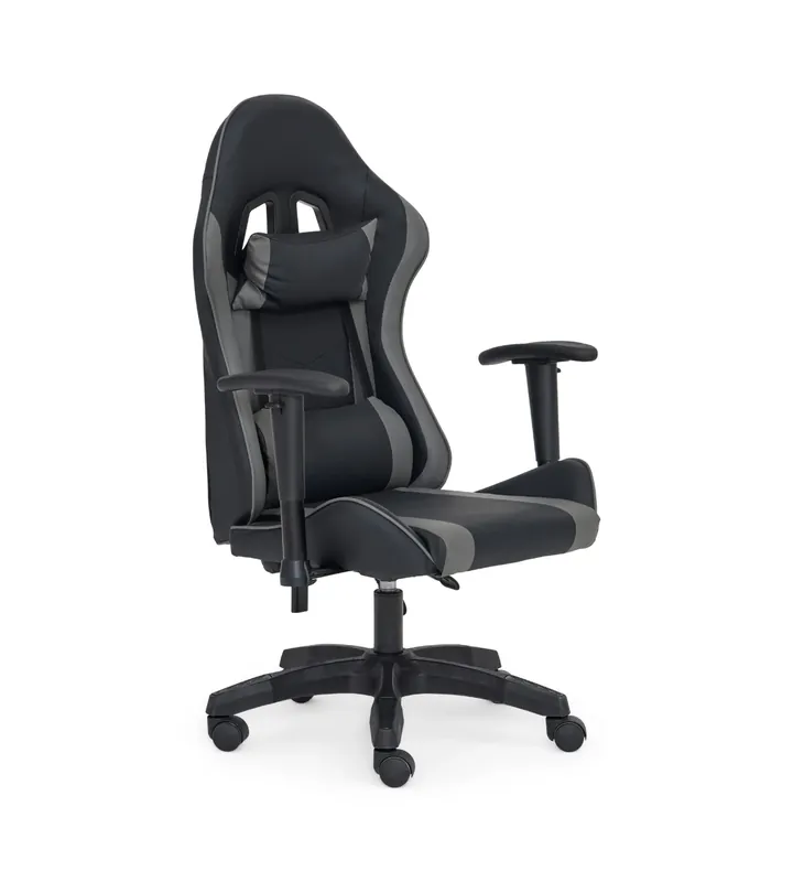 Sedia da gaming Julian in similpelle nera/grigia Super Prezzo