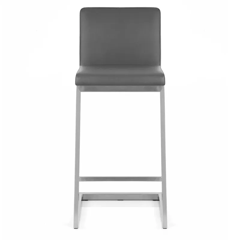 Affare Sgabello Ecopelle Cromo Satinato - Ace Grigio