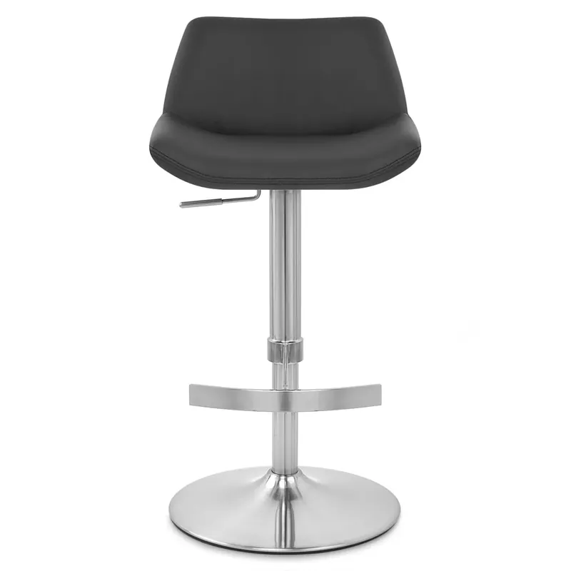 Offerta Del Giorno Sgabello Pelle Cromo Satinato - Christiana Nero