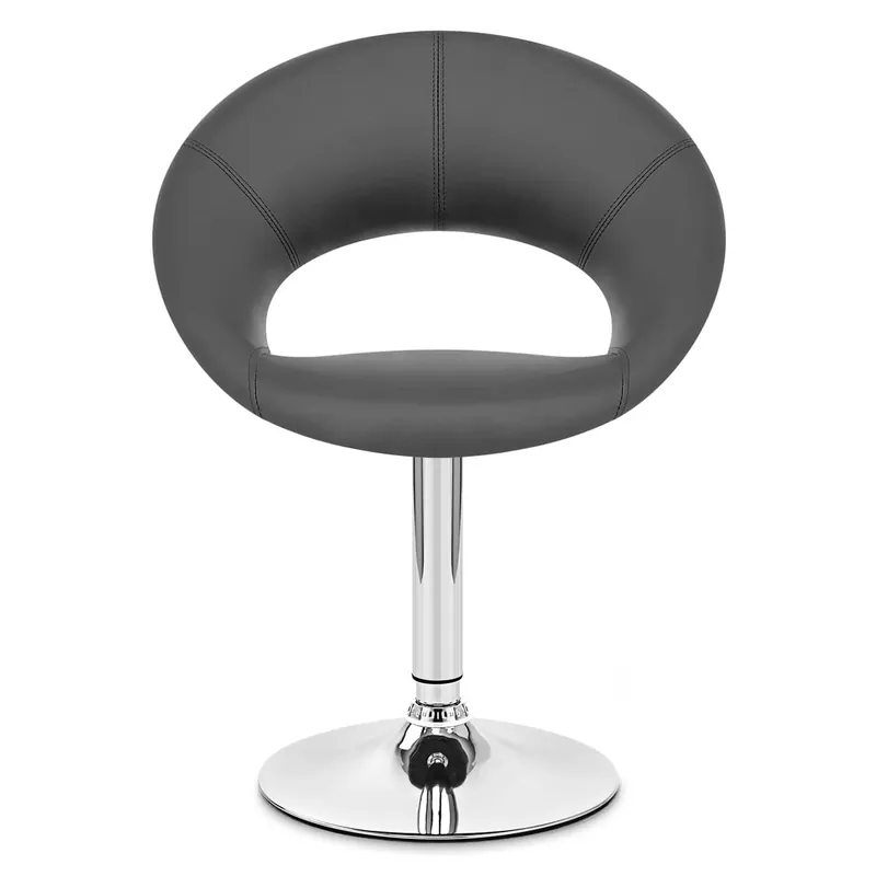 Offerta Limitata Sedia girevole Ecopelle Cromato - Clementine Grigio